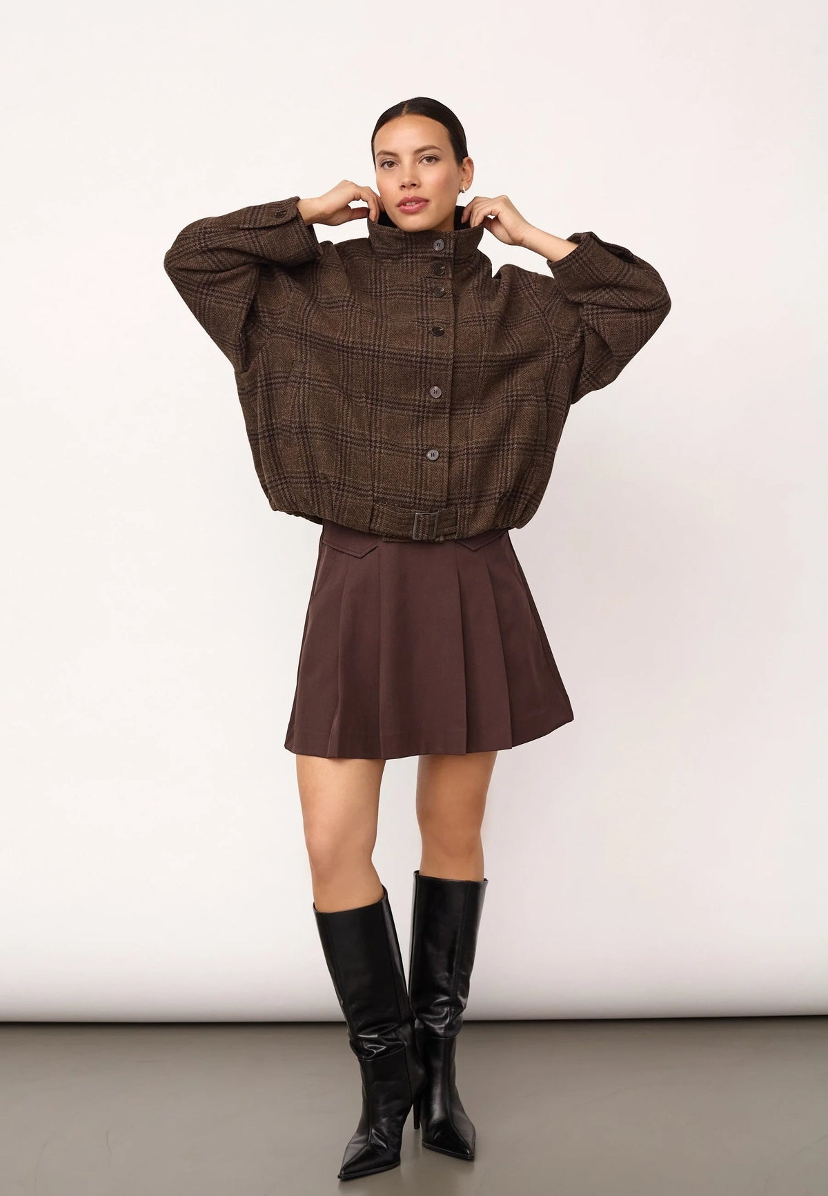 OlvaCC Check Balloon Jacket