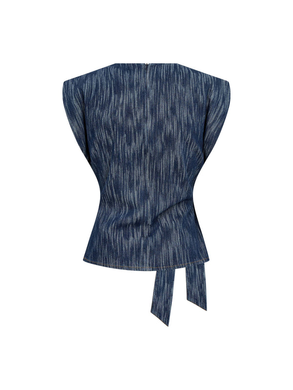 DaxCC Pleat Denim Top