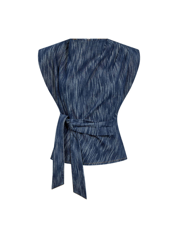 DaxCC Pleat Denim Top
