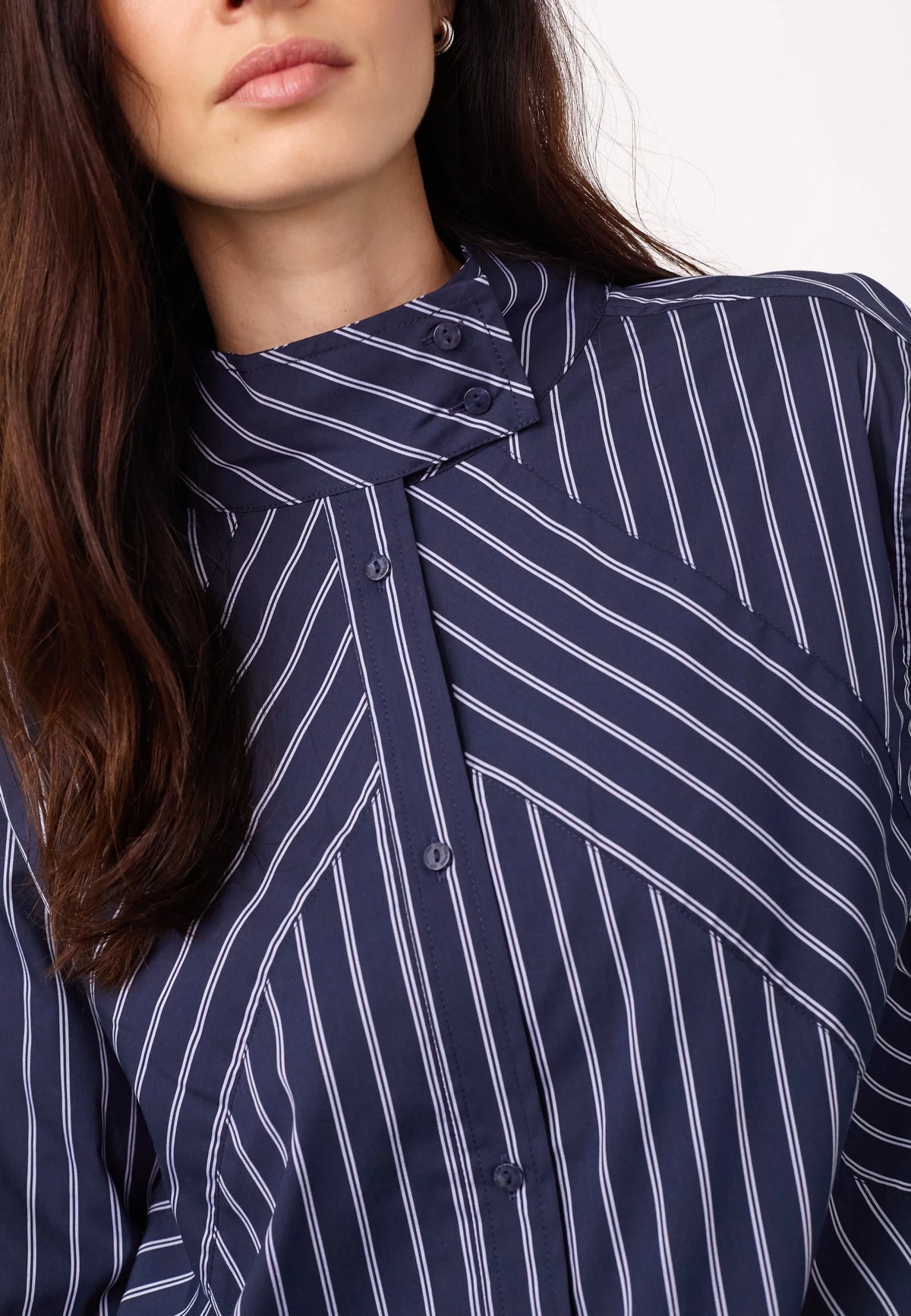 SomoCC Stripe Funnel Neck Shirt