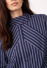 SomoCC Stripe Funnel Neck Shirt