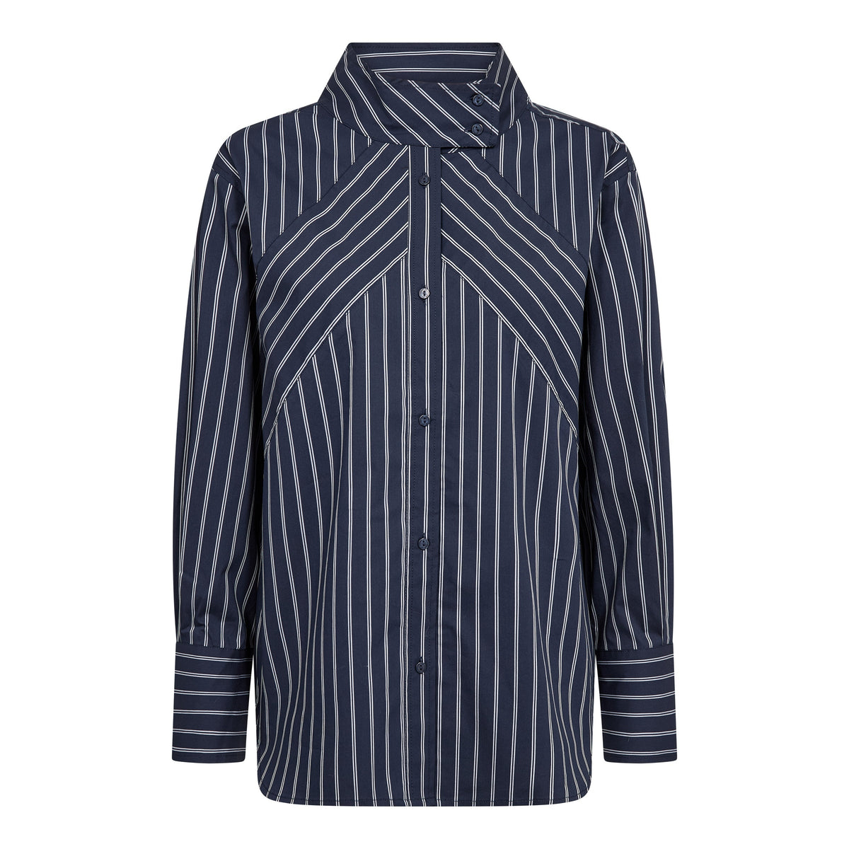 SomoCC Stripe Funnel Neck Shirt