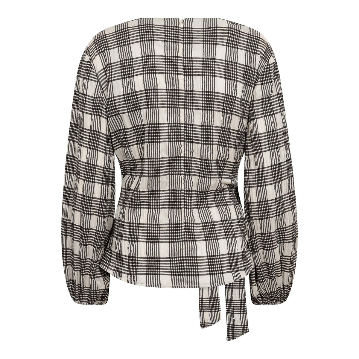 ChandlerCC Check Tie Blouse