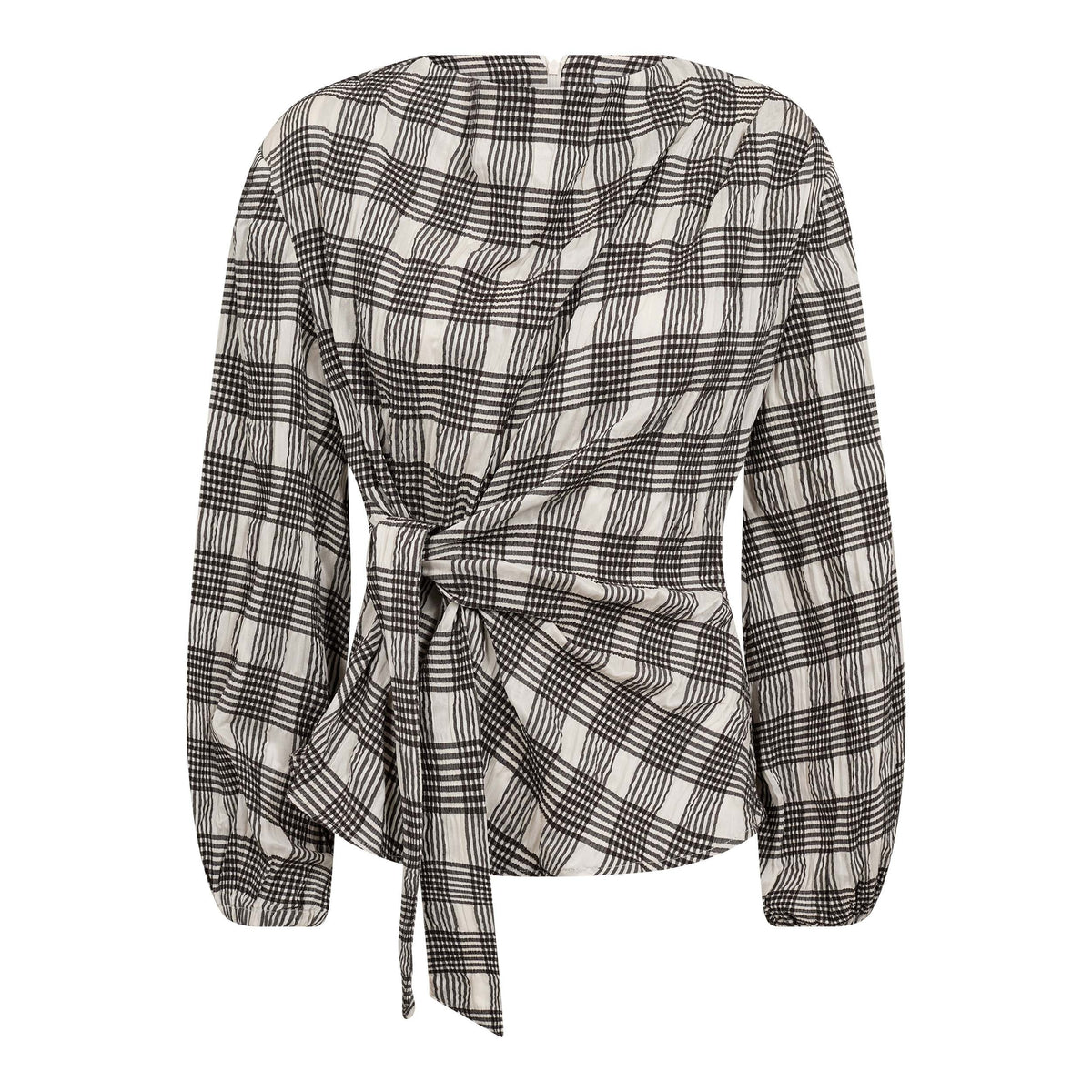 ChandlerCC Check Tie Blouse