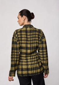 KyelCC Check Tie Pleat Shirt