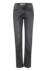 PZSANDRA HW Jeans Medium Straight Leg - Grijs