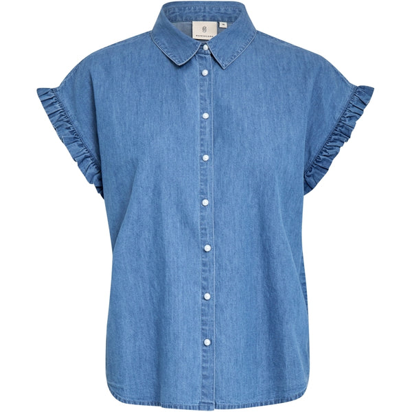 Allison Chamray Ruffle Shirt - Blauw