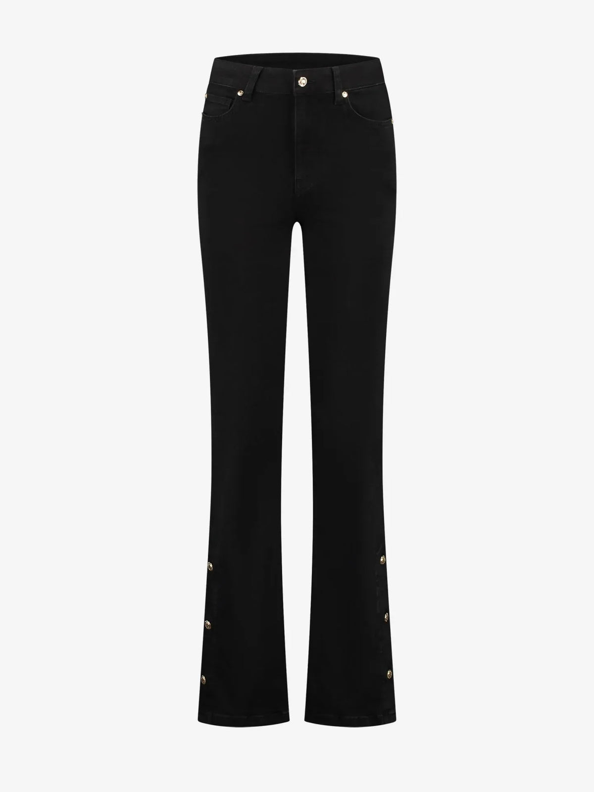 Bella Button Flared Jeans - Zwart
