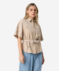 Blaire Suede Top - Beige