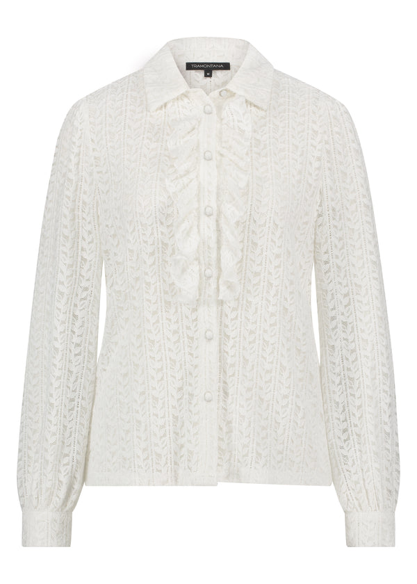 Blouse Brushed Lace - Wit