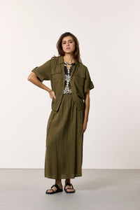 Dress Shirt Belted - Groen
