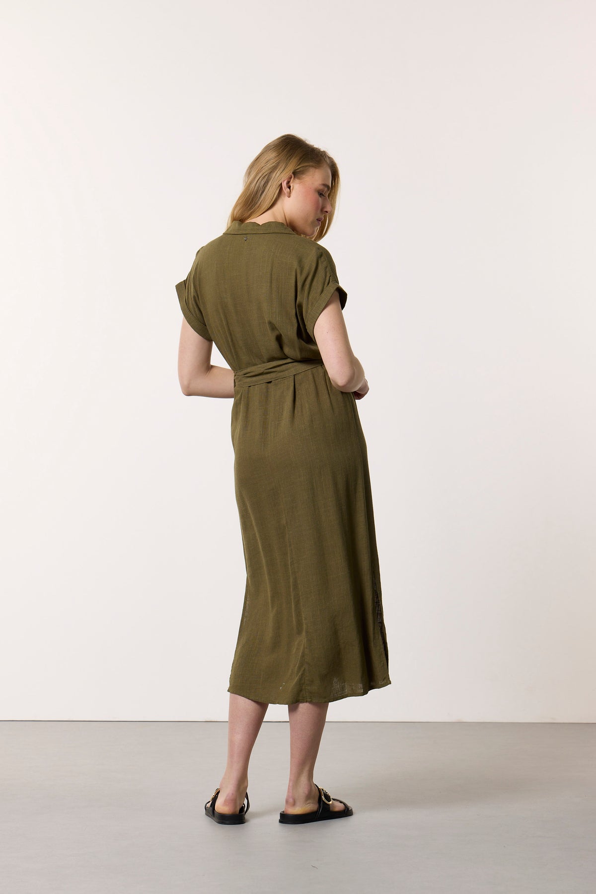 Dress Shirt Belted - Groen