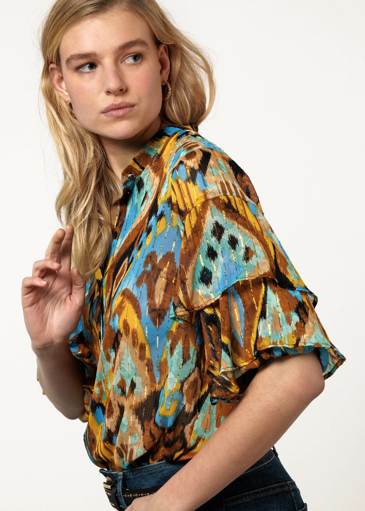Blouse Spring Ikat Black - Zwart