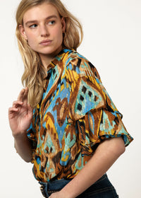 Blouse Spring Ikat Black - Zwart