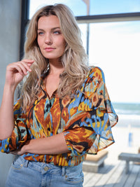 Blouse Spring Ikat Black - Zwart