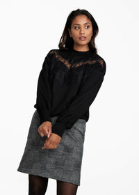 Sweater Lace Details - Zwart