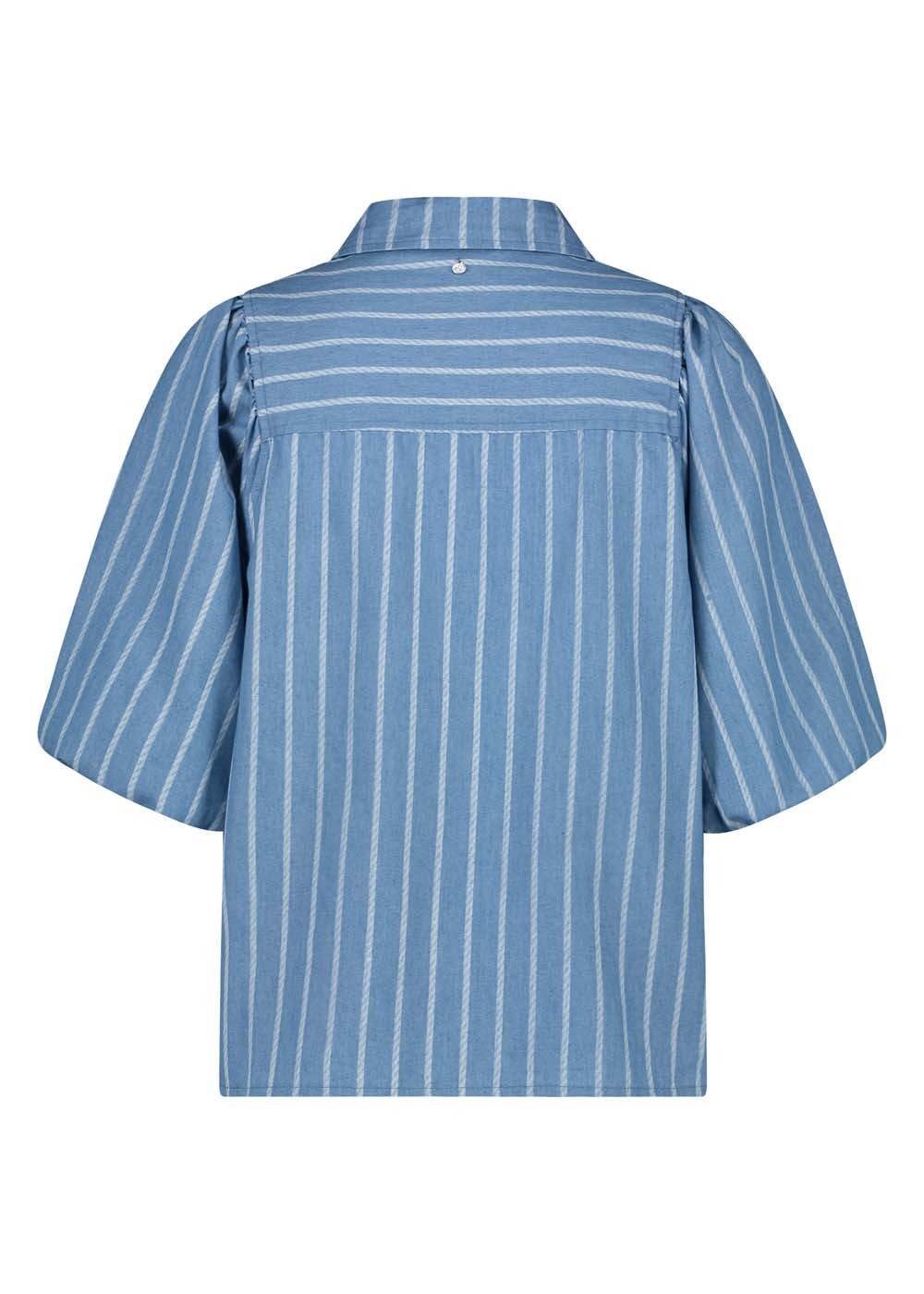 Chambray Striped Blouse - Blauw