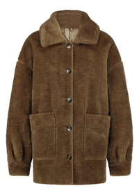 Coat Bonded Suedine Snake - Bruin