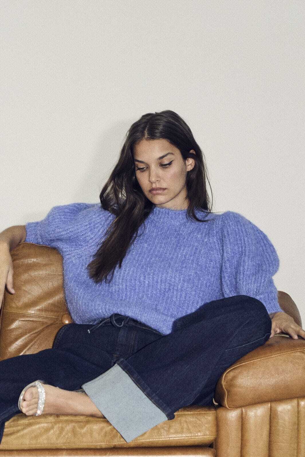 CoralieCC Bow Rib Knit - Blauw
