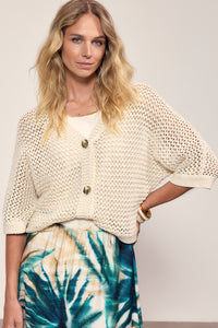 Crochet V-Neck Cardigan