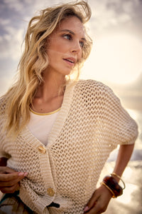 Crochet V-Neck Cardigan