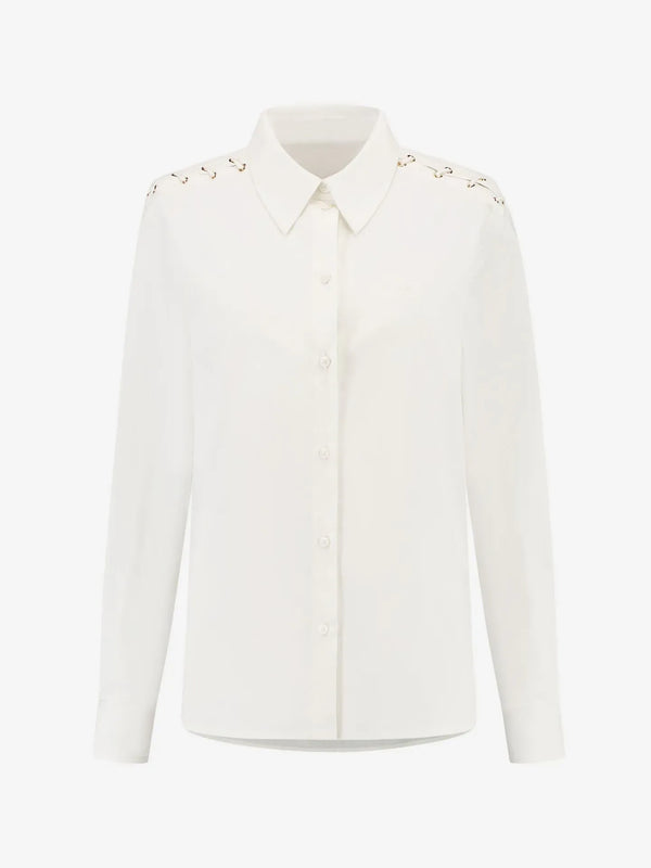 Deja Lace-up Blouse - Wit