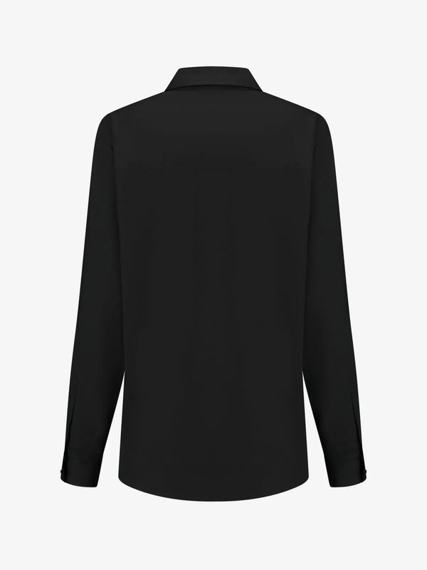 Deja Lace-up Blouse - Zwart