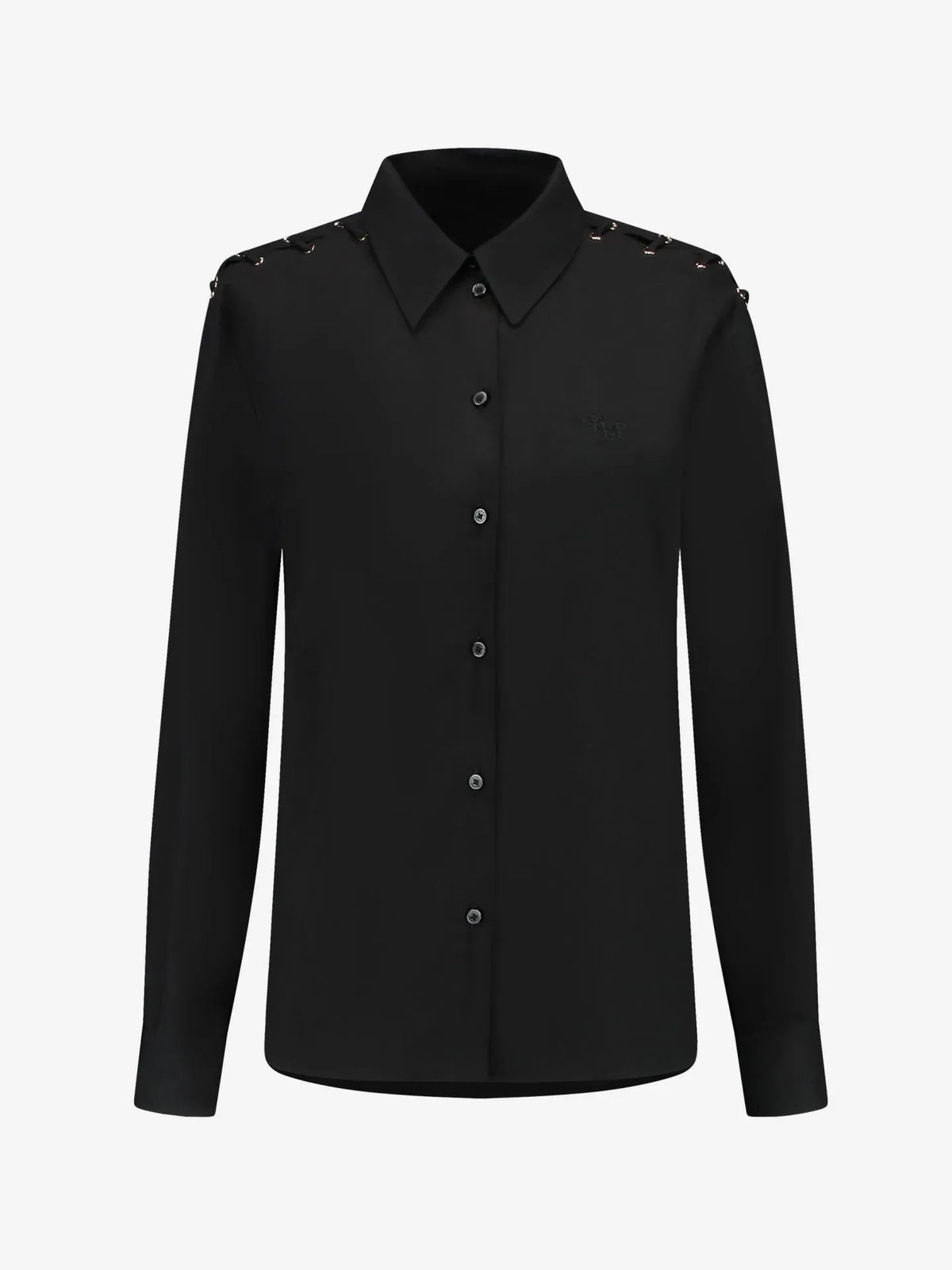 Deja Lace-up Blouse - Zwart