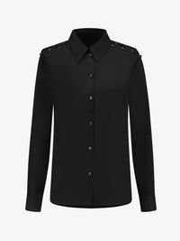 Deja Lace-up Blouse - Zwart