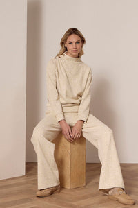 Lurex Boucl Jumper Button Details - Multi
