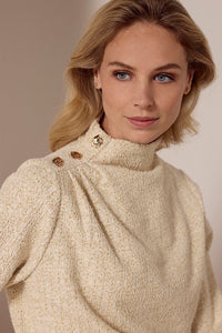 Lurex Boucl Jumper Button Details - Multi