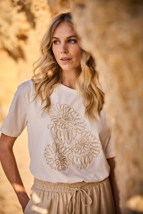 Embroidered Artwork T-Shirt