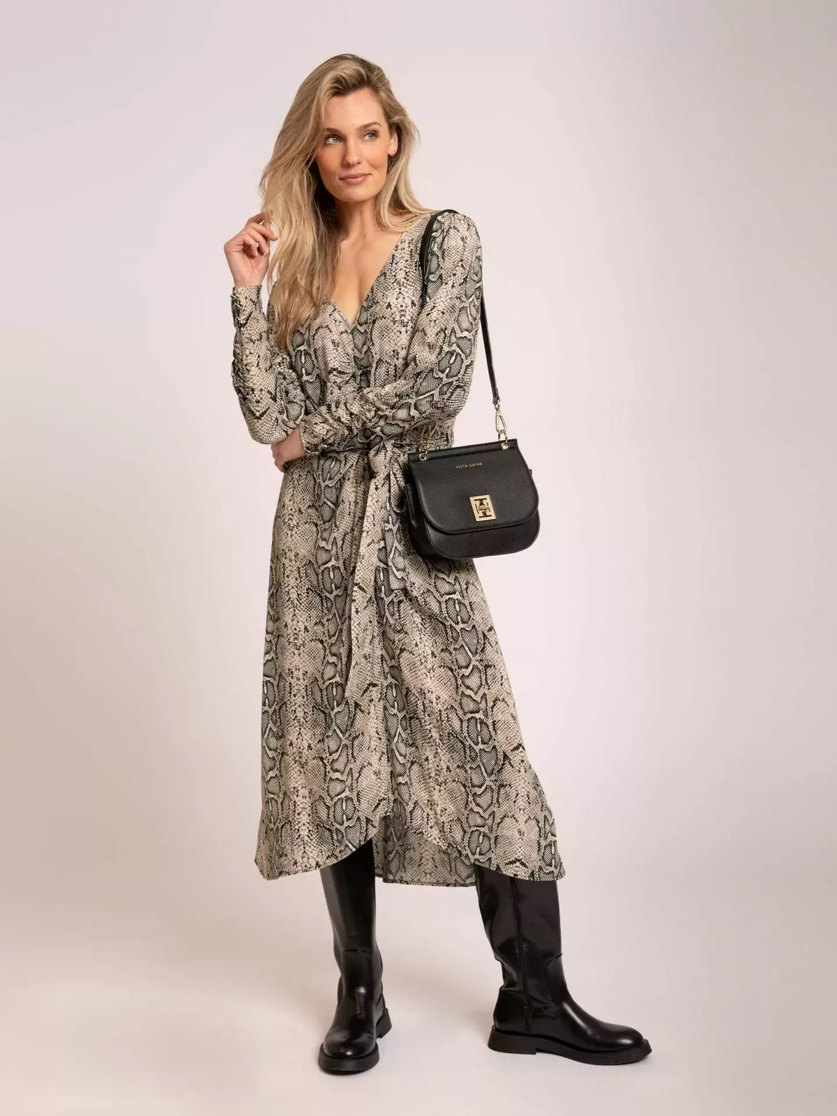 Reese Snake Dress - Bruin