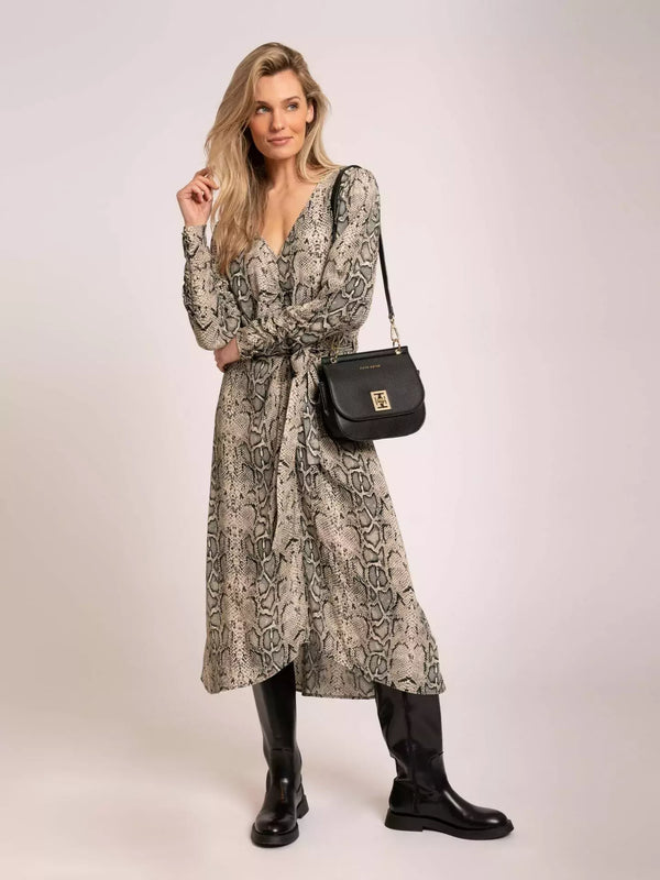 Reese Snake Dress - Bruin