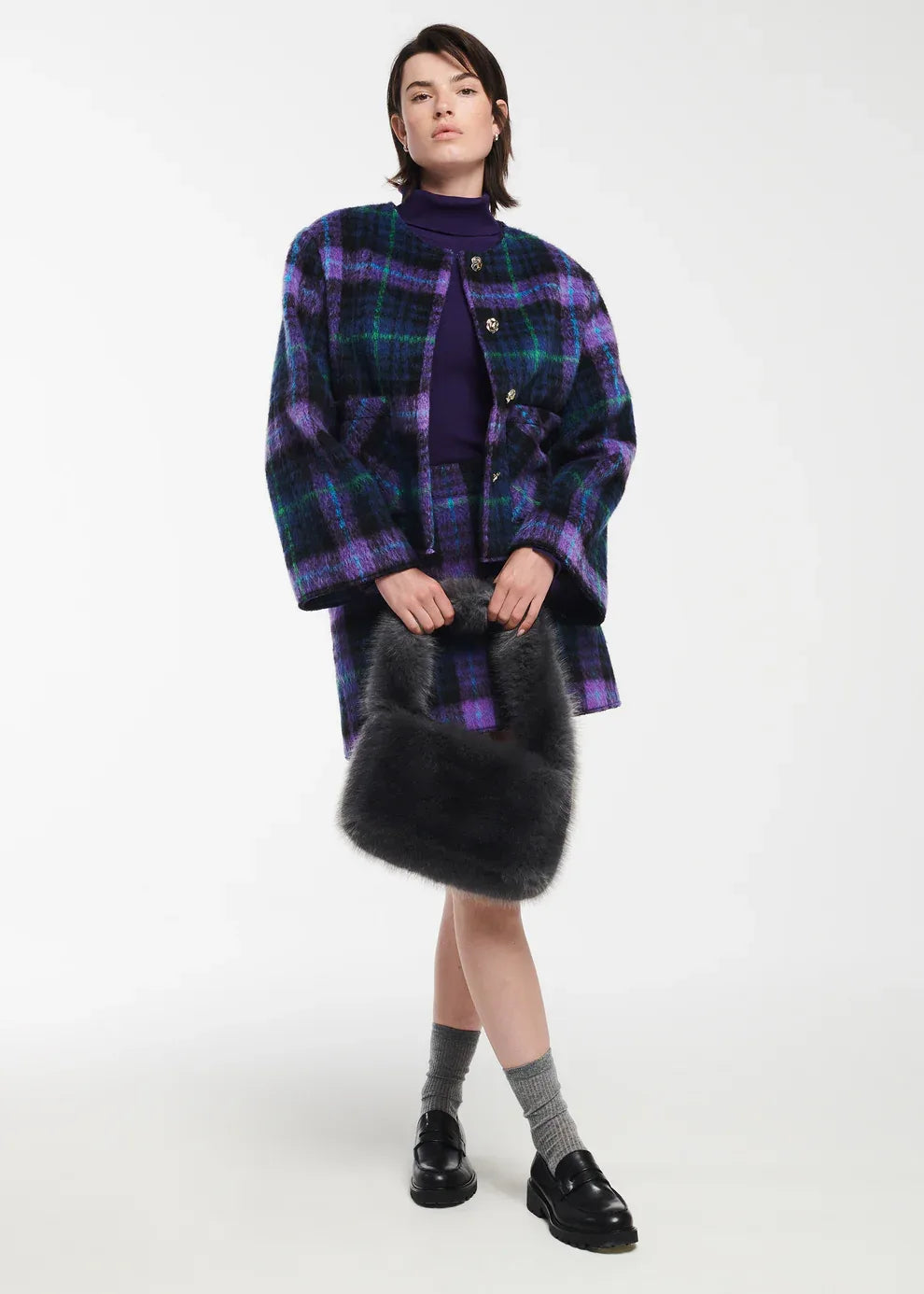 FJOLA Faux Fur - Grijs