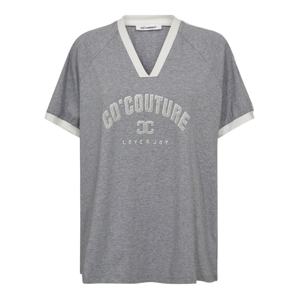 SiaraCC Oversize Sporty V-Tee - Grijs