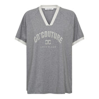 SiaraCC Oversize Sporty V-Tee - Grijs