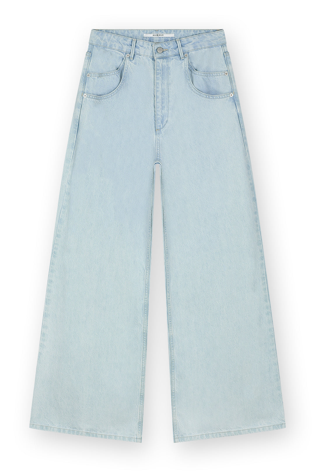 Straight Jeans With Back Slits - Blauw