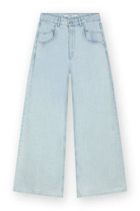 Straight Jeans With Back Slits - Blauw