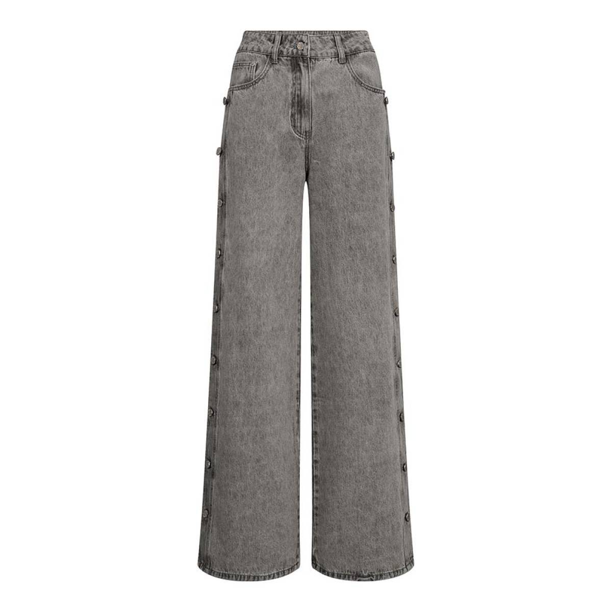 Side Panel Button Tall Jeans - Grijs