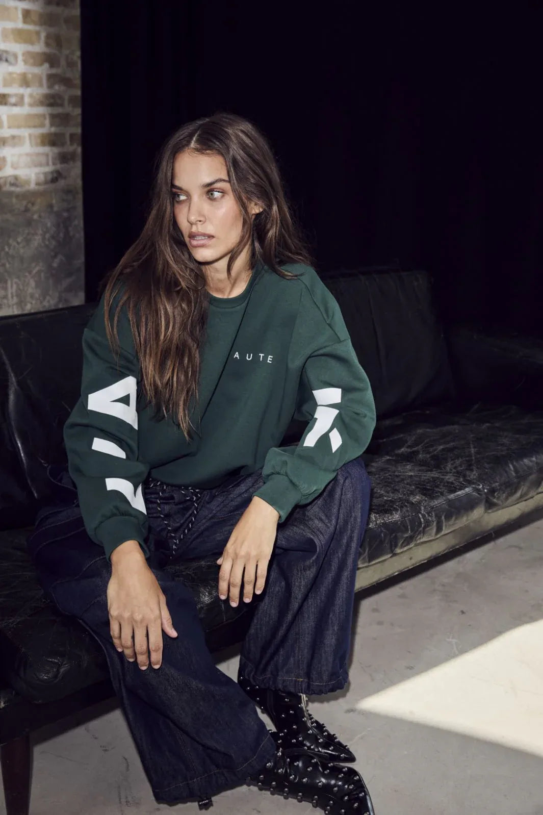 Maxi Split Logo Sweat - Groen