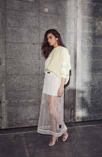 Maxi Split Logo Sweat - Geel
