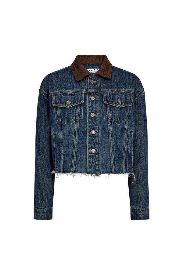 Denize Crop Denim Jacket - Blauw