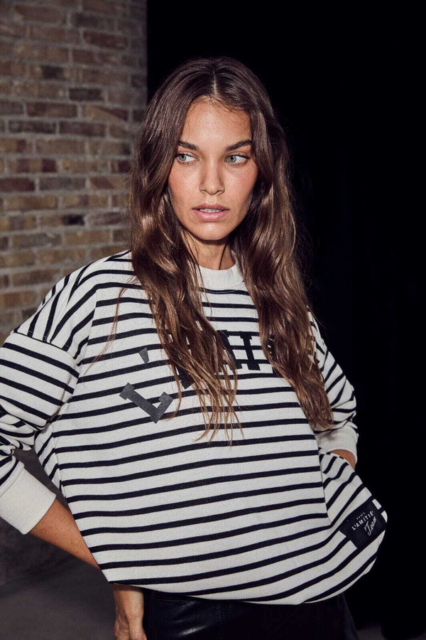 Stripe Logo Sweat - Wit