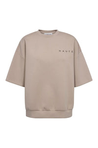 Maxi Split SS Logo Sweat - Beige