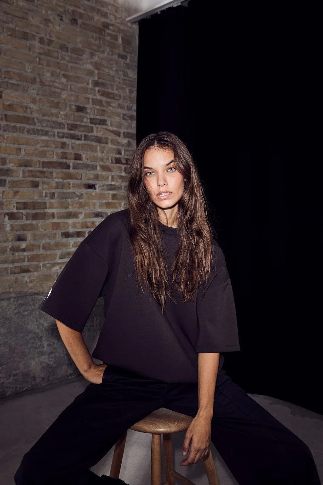 Maxi Split SS Logo Sweat - Grijs