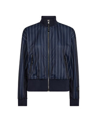 Pin Stripe Zip Sweat - Blauw