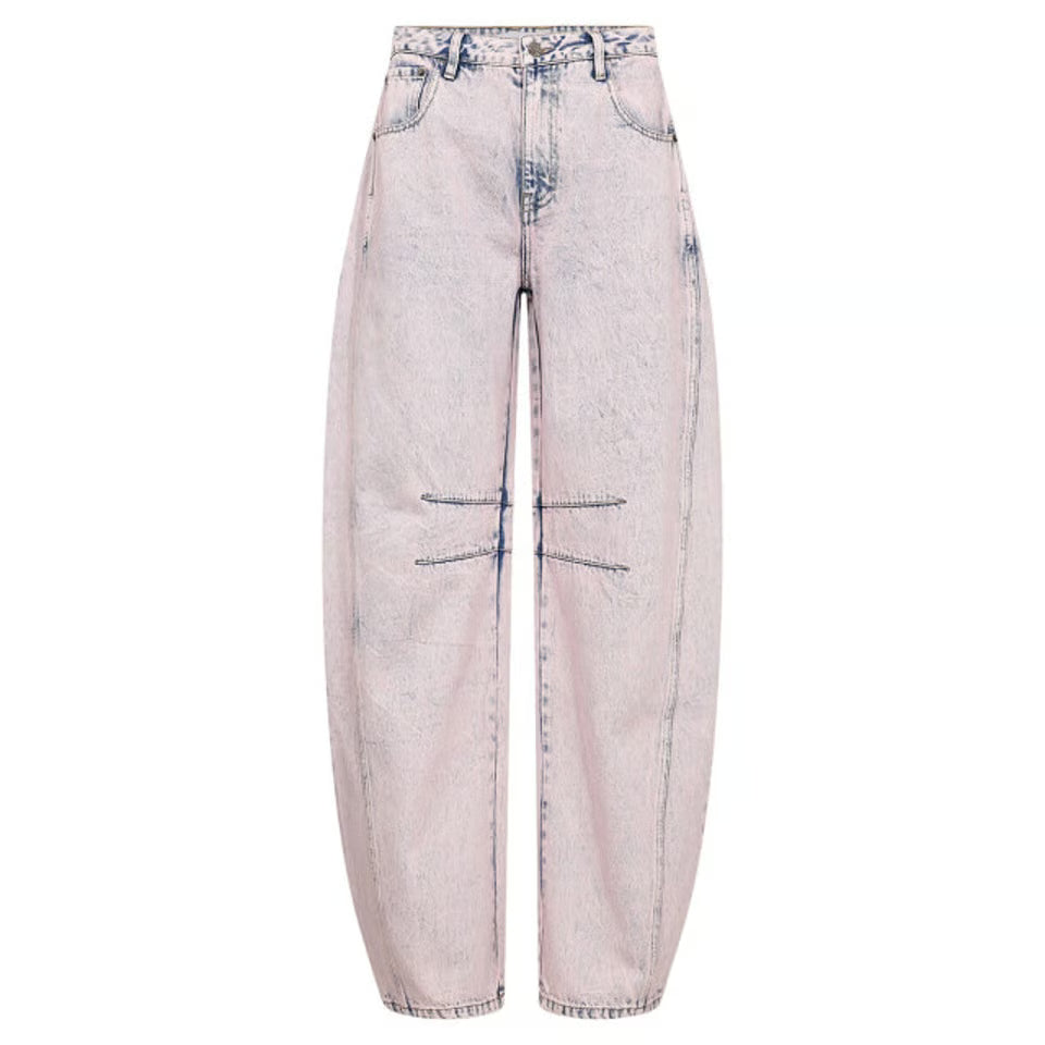 Drew Barrel Panel Tall Jeans Iced Rose - Roze