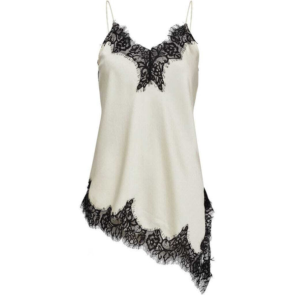 Naomi Asym Contrast Lingerie Top - Wit