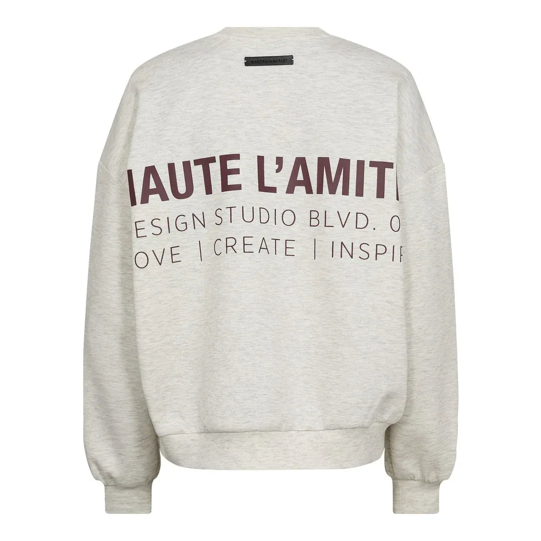 Back Print Studio Sweat - Beige